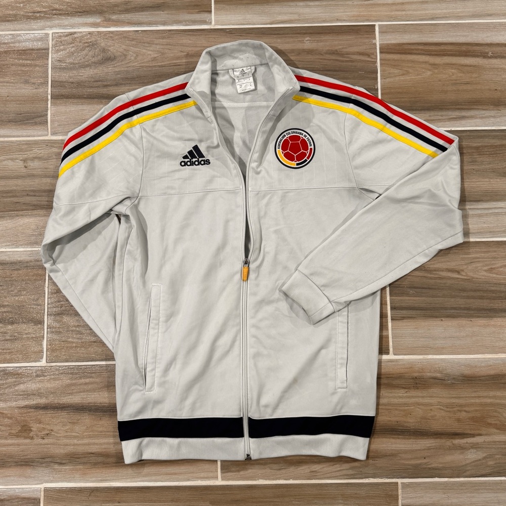 Adidas Men's Gray Track Jacket with Colombia Emblem